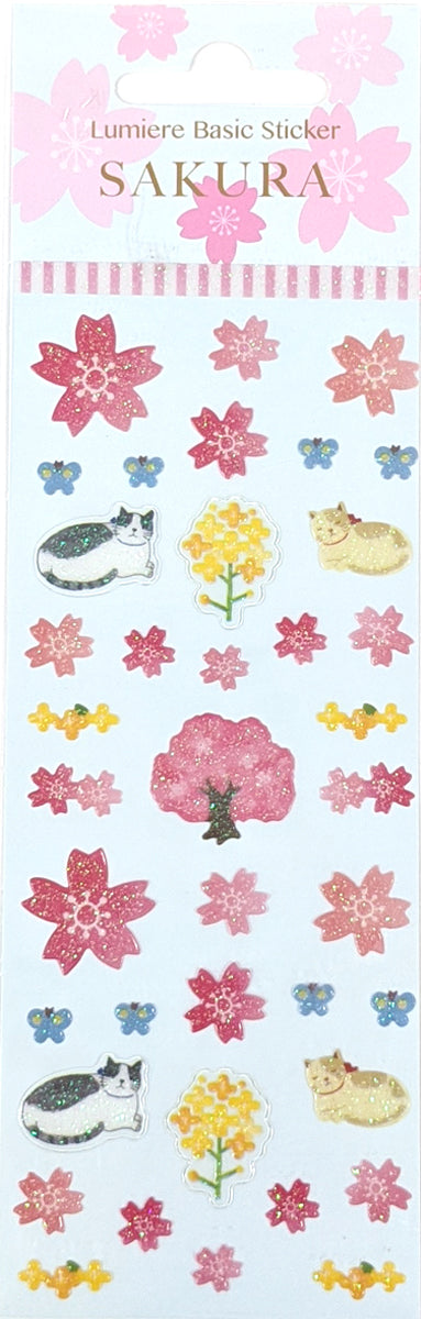 Sakura Stickers - Sakura & Cats YHW42