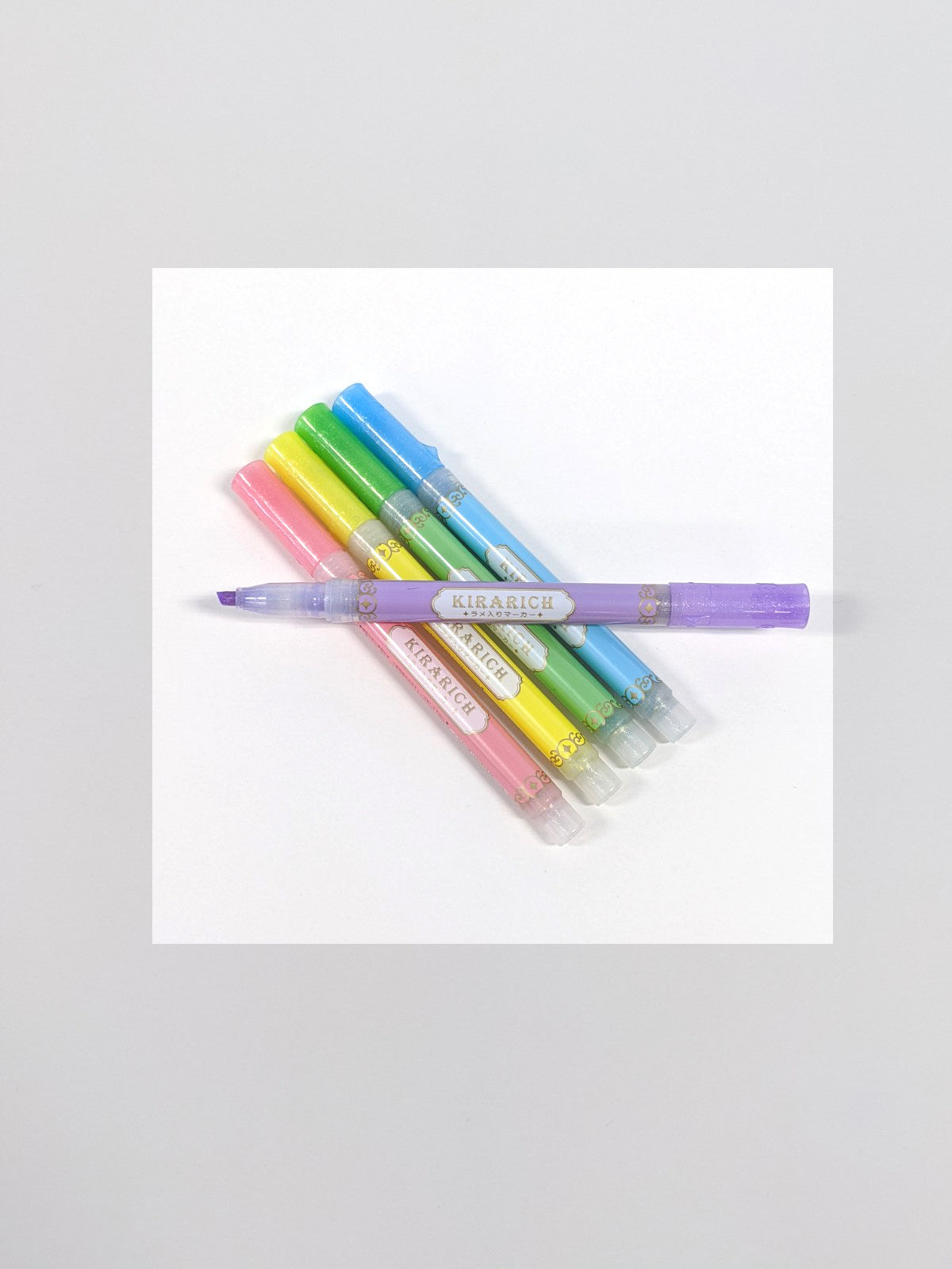 Zebra Pen Kirarich Glitter Highlighters Chisel Tip Assorted Colours 5/pkg -  Chisel Marker Point Style - Assorted Water Based Ink - 5 / Pack - Mills